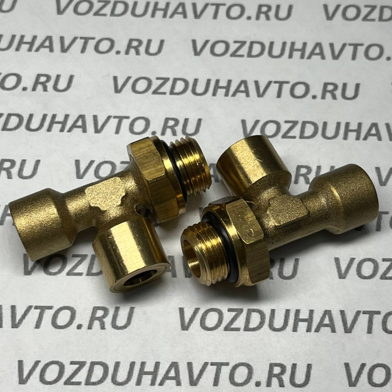 Фитинг тройник 08-08-М16 ТИСКОН (РОССИЯ) (аналог Camozzi 9422)