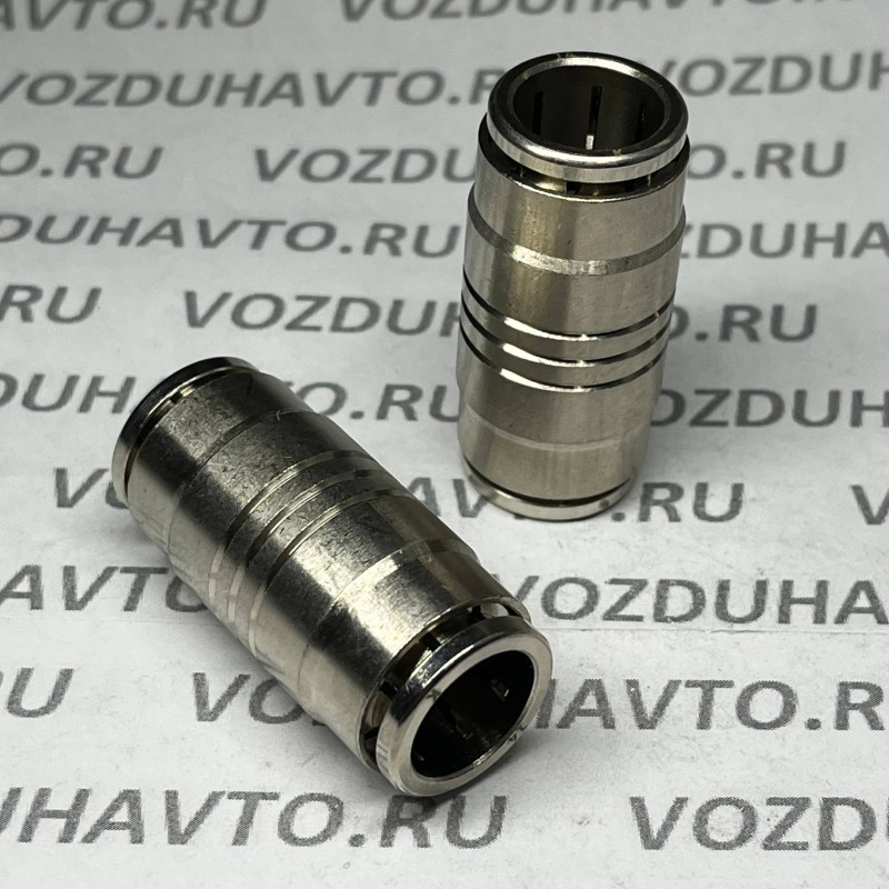 Фитинг прямой 14-14 (соединитель) Camozzi R6580-14 никель (НОВАЯ СЕРИЯ)