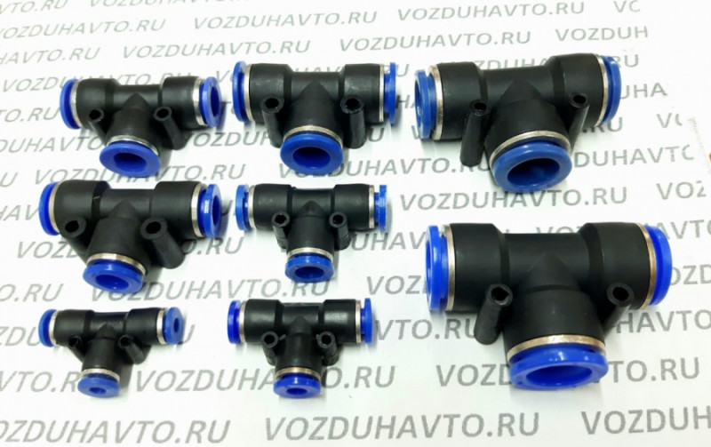 Фитинг соед. для трубок Ф 6 мм (тройник)