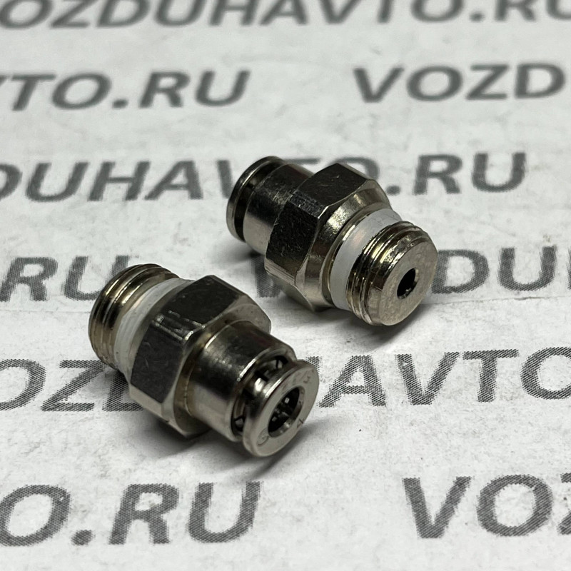 Фитинг прямой 04-1/8 Camozzi S6510 (цанга никель)