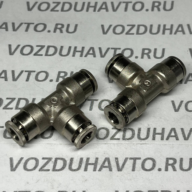 Фитинг тройник 6-6-6 Camozzi 6540 6 Никель