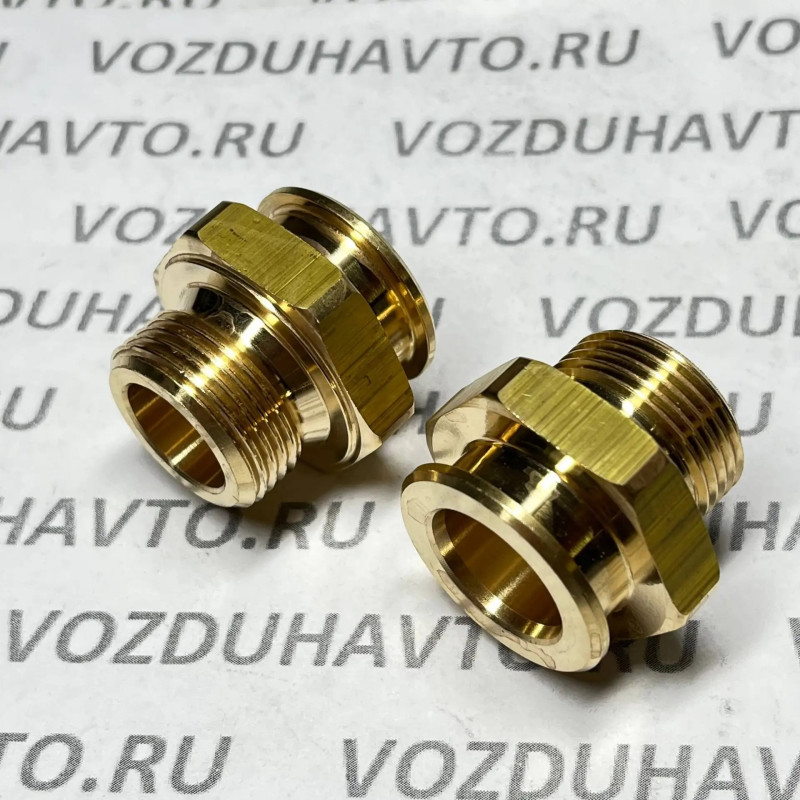 Штуцер соединительный М22х1,5х22 под конектор (Латунь) (5846024800) (657-М2216-000)